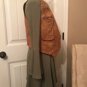 French Connection cognac leather vest.